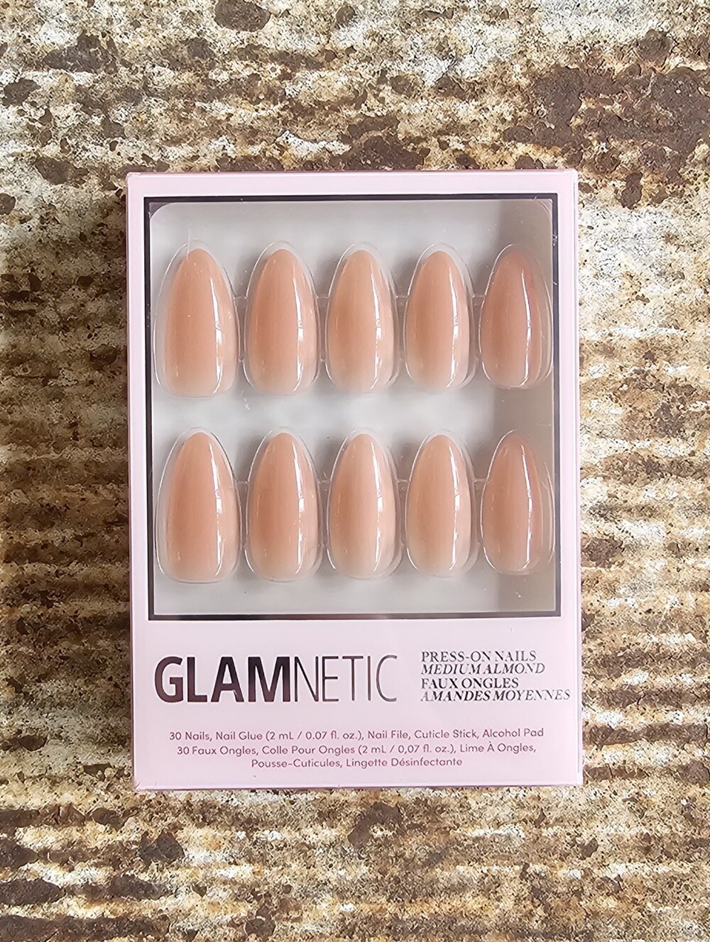 Glamnetic Sheer Peach Medium Almond Press-On Nails